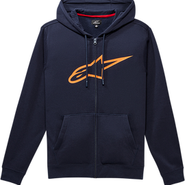Ageless II Zip Hoodie - Navy/Orange - Medium