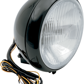 7" Smooth Headlight - FLST - Black