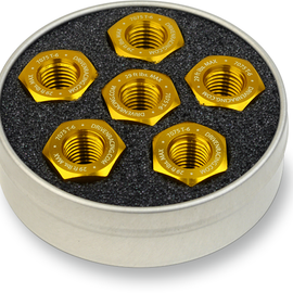 Aluminum Sprocket Nuts - Gold - 10 mm x 1.0