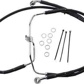 Brake Line - Front - Black - +4" - FXDF '08-'17