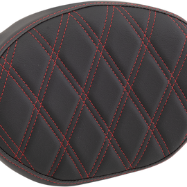 Sissy Bar Pad - Double Diamond - Red - Oval