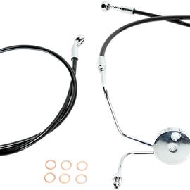 XR Brake Line Kit - 33" - Black/Chrome Fittings