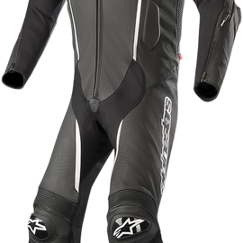 Missile 1-Piece Leather Suit - Black/Red Fluorescent/White - US 46 / EU 56