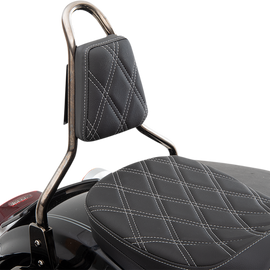 Sissy Bar Pad - Double Diamond - Silver - Tapered