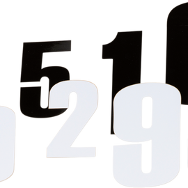 Race Number 9 - White - 6"