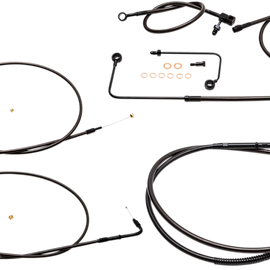 Standard Midnight Braided Handlebar Cable/Brake Line Kit for Mini Ape Hanger Handlebars