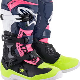 Tech 3S Boots - Black/Blue/Pink/White/Yellow - US 6