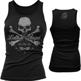 Women's Skull N Crossbones Tank Top - Black - Medium