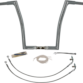 16" Chrome 1-1/4" Flat Top Handlebar Kit