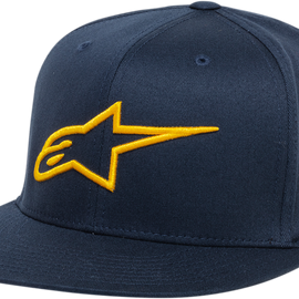 Ageless Flat Bill Hat - Navy/Gold - Small/Medium