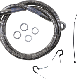 Front Brake Line FXST 99-07 Clear-Coated Stainless Steel