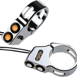 Rat Eye LED Turn Signals - 39 mm - Chrome