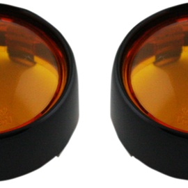 Bullet Signal Lenses - Black/Amber